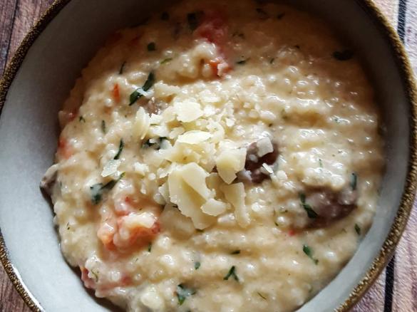 Bärlauch Risotto mit Champignons