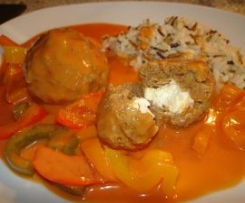 Gyrosbällchen in Metaxasoße