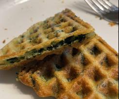 Spinatwaffeln mit Zwiebeln und Knoblauch