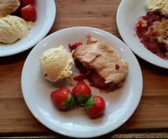 Rhabarber - Himbeer - Crumble