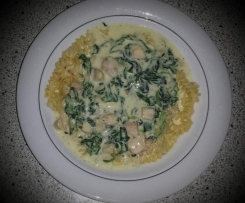 Lachs-Spinat-Sahnesoße