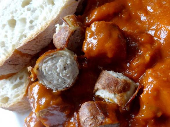 Currywurst Sansibar mit Brot - "Resteverwertung" vom Grillabend