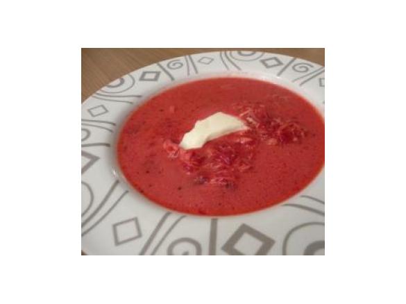 Borscht alla Betty ( Rotebeetesuppe mit Hähnchen )