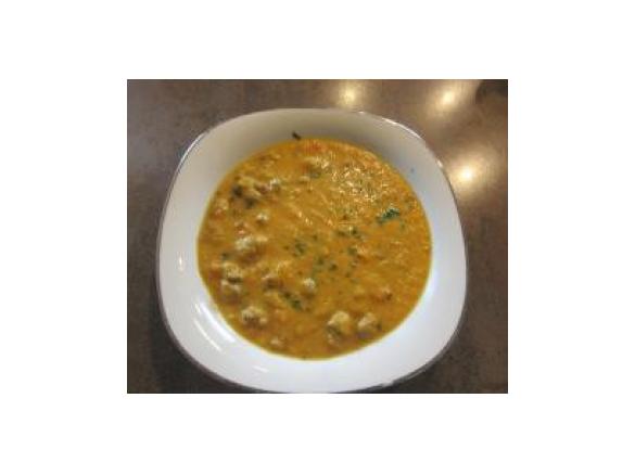 Süßkartoffel- Hacksuppe