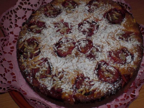 Versunkener Pflaumen Marzipan Kuchen