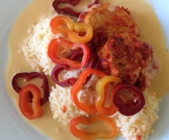 Paprikahähnchen mit Reis