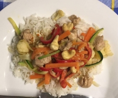 Variation von Thailändisches Gemüsecurry mit Reis