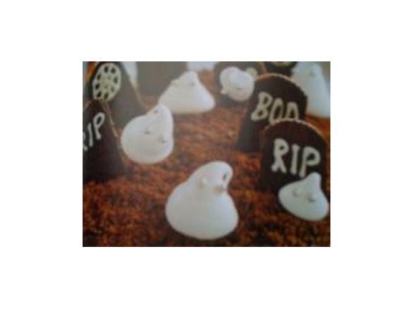 Schoko Geisterfriedhof Kuchen - haunted graveyard cake