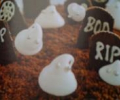 Schoko Geisterfriedhof Kuchen - haunted graveyard cake