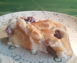 Überbackener Grießauflauf mit Kirschen