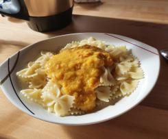 Kürbis-Schinken-Sauce zu Pasta