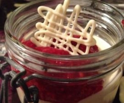 Bayerische Creme mit Himbeermus