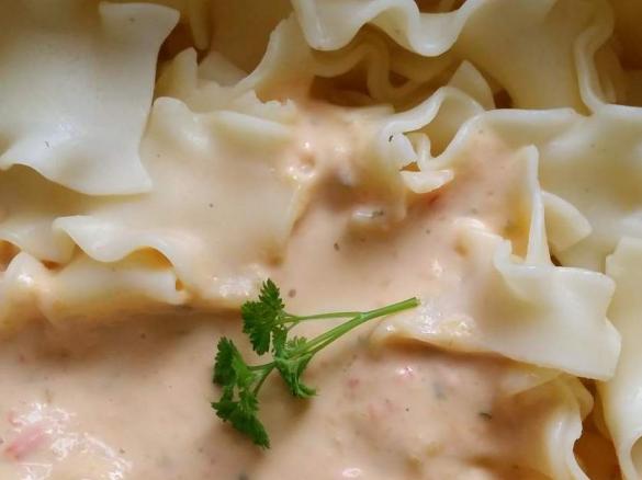 Feuerwehrnudeln für Kinder * Paprika * Frischkäse * Soße