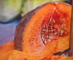 Safran-Kürbisrisotto mit Lachsforelle