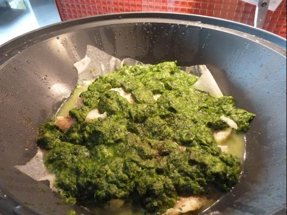 gefrorener Fisch-Spinat im Varoma