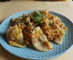 Nudeln Alf für zwei (Gemüse-Schinken-Sahne-Soße)