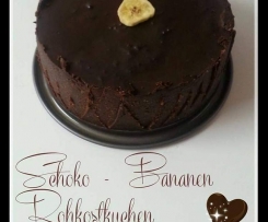 Bananen-Schoko Rohkostkuchen (ohne backen, Eifrei, vegan)