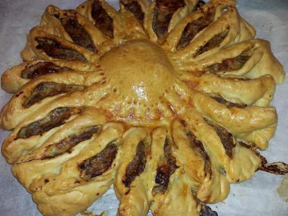 Variation von Hackfleischsonne