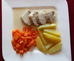 Schweinefilet aus dem Varoma mit Pfeffersauce und Gemüse