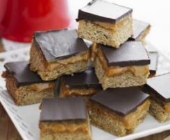 Schoko-Karamell-Flapjacks (Englische Haferriegel)