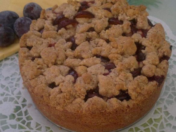 Zwetschgen-Mandel-Kuchen mit Zimtstreusel (18er Springform)