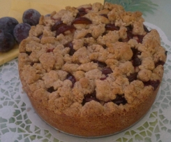 Zwetschgen-Mandel-Kuchen mit Zimtstreusel (18er Springform)