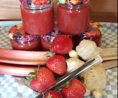 Erdbeer - Rhabarber - Ingwer Marmelade