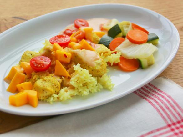 Thai-Hühnchen mit Kokosmilch und Mango