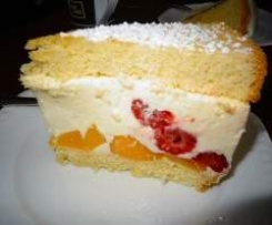 Pfirsich-Melba-Quarktorte
