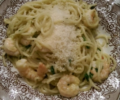 Spaghetti mit Garnelen - scharf
