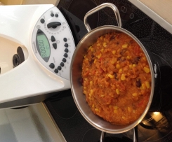 Veganes Linsen Chili sin carne (low carb)