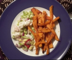 Ceviche  mit Süsskartoffel-Pommes