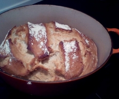 Dinkel-Weizenmischbrot aus dem gusseisernen Topf