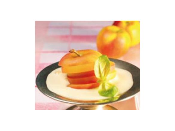 Äpfel an Cidre-Zabaglione