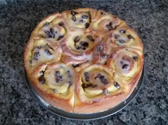 Chinois / Schneckenkuchen mit Pudding und Rosinen