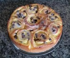 Chinois / Schneckenkuchen mit Pudding und Rosinen