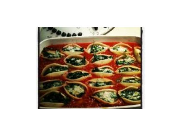Conchiglioni con spinaci al forno