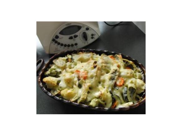 Maultaschen-Gemüseauflauf