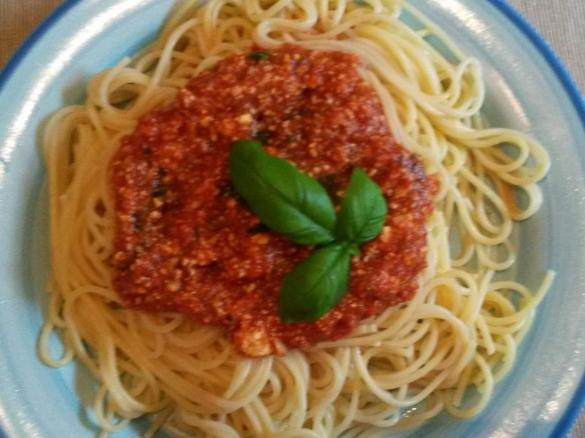 Tofu-Bolognese, vegan