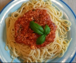 Tofu-Bolognese, vegan