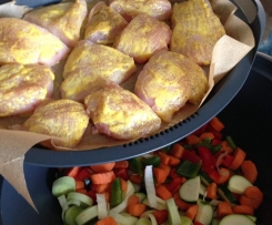 Hähnchenbrustfilet m. Reis & Gemüse