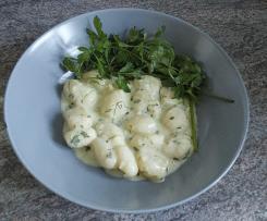 cremige Kräutersosse mit Gnocchi