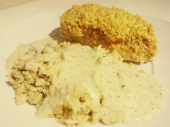 Hähnchen mit Möhren-Nuss-Kruste und Wildreis