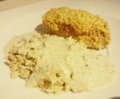 Hähnchen mit Möhren-Nuss-Kruste und Wildreis