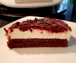 Schoko-Quarktorte mit Fruchtspiegel