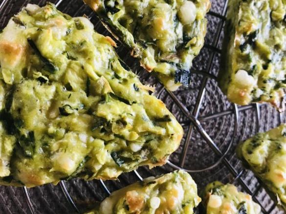 Bärlauch-Kräuter-Käse-Zucchini-Muffins/Pralinen