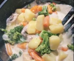 Gemüse in Sahnesauce