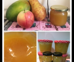 Himmlisch fruchtige Mango-Birne-Apfel-Vanille Marmelade