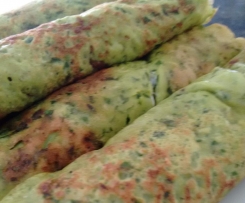 Wildkräuter-Pfannkuchen / Kräuter-Pfannkuchen mit Schinken