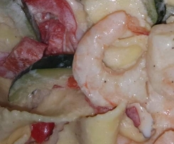 Zucchni , Paprika Nudelpfanne